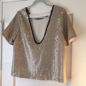 By Together Champagne Sequin Top